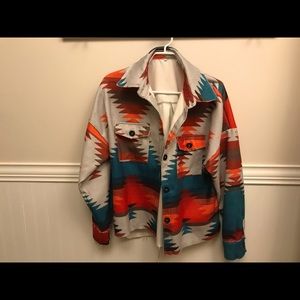 Aztec pattern oversized jacket